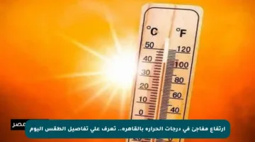 ارتفاع مفاجئ في درجات الحرارة بالقاهرة.. تعرف على تفاصيل الطقس اليوم